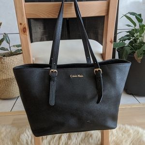 Calvin Klein Black Saffiano Leather Tote